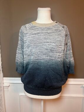Zadig &‎ Voltaire Metallic Knit Sweater S Dip Dye Short Sleeve